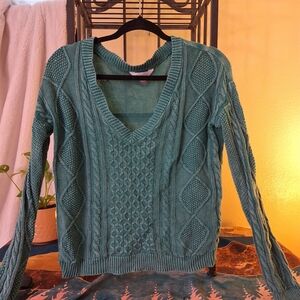 Green knit sweater